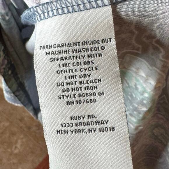 RUBY RD WOMANS HIGH LOW MAXI DRESS LIGHT BLUE PAISLEY SIZE 2X NEW WITH TAGS - Picture 6 of 7